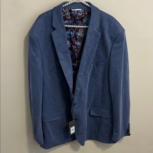 NEW Johnny Bigg Men's Blue Venice Textured Stretch Blazer Size 54